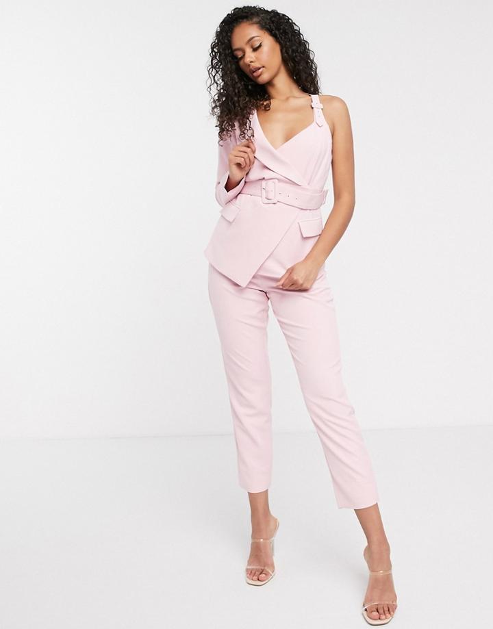 Lavish Alice High Waisted Tailored Pants In Pink