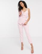 Lavish Alice High Waisted Tailored Pants In Pink