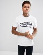 Original Penguin T-shirt Embroidered Logo Regular Fit In White - White