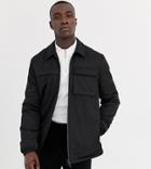 Asos Design Tall Quilted Jacket With Utility Details In Black