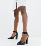 New Look Patent Block Heel Shoe-black