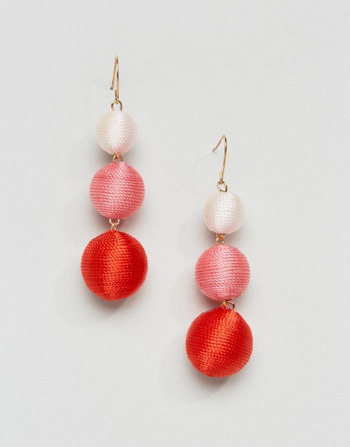 Asos Ombre Ball Drop Earrings - Multi