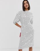Vero Moda Spot 3/4 Volume Sleeve Midi Dress-multi