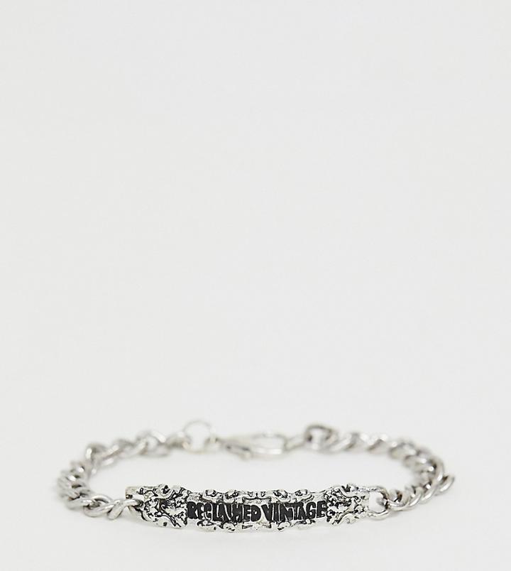 Reclaimed Vintage Inspired Chain Bracelet With Reclaimed Vintage Id Tag In Silver Exclusive To Asos