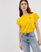 Cheap Monday Organic Cotton Cap Sleeve T-shirt With Skull Print - Yellow
