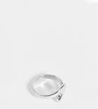 Asos Design Curve Thumb Ring In Squiggle Design In Silver Tone