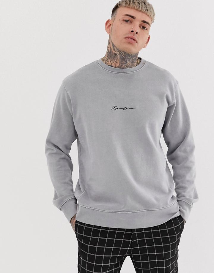 Mennace Essential Oversized Sweat In Gray - Gray