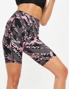 Dkny Sport Set Arches Logo Short Leggings In Pink-black