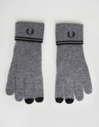 Fred Perry Twin Tipped Lambswool Gloves Charcoal - Gray