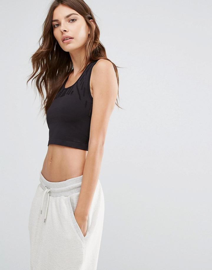 Y.a.s Lounge Flora Crop Top - Black
