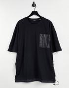 Only & Sons Oversize T-shirt With Nylon Pocket In Black