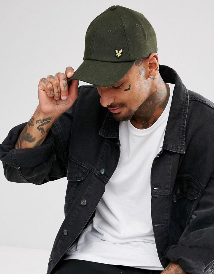 Lyle & Scott Wool Logo Cap In Khaki - Green
