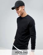 Asos Tall Longline Sweatshirt With Side Zips - Black