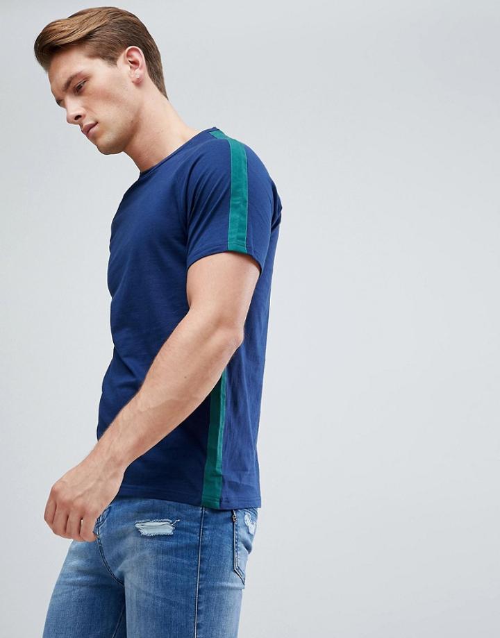 D-struct Side Taped T-shirt - Navy