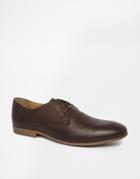 Asos Derby Shoes In Leather - Brown