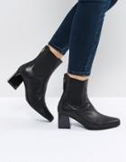 Sol Sana Ronda Black Leather Ankle Boots - Black