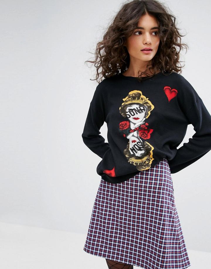 Sonia By Sonia Rykiel Face Intarsia Knit Sweater - Multi