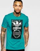 Adidas Originals T-shirt With Camo Label Print Aj7148 - Green
