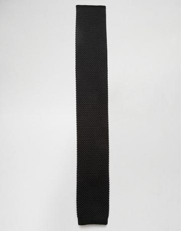 Noose & Monkey Knitted Tie - Black