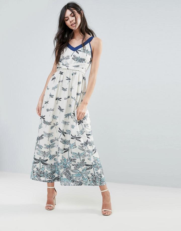 Uttam Boutique Dragonfly Print Maxi Dress - Blue