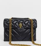 Kurt Geiger Large Kensington Black Leather Shoulder Bag With Chain - Black