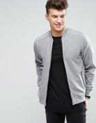 Threadbare Ribbed Zip Through Jacket - Gray