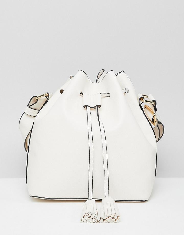 Faith White Duffle Cross Body Bag - White