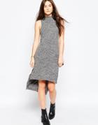 Brave Soul Turtleneck Sleeveless Body-conscious Dress - Charcoal Marl