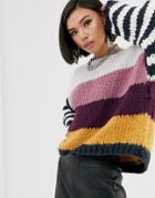Blank Nyc Contrast Stripe Sweater-multi