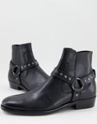 Walk London Thriller Cuban Heel Boots In Black Leather