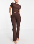 Asos 4505 Legging In Rib With Slim Kick-brown