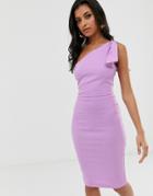 Vesper One Shoulder Bodycon Midi Dress - Purple