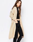 Qed London Longline Cardigan - Brown