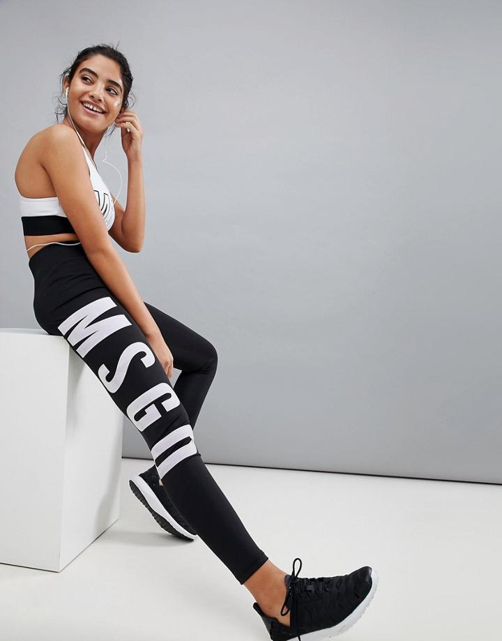 Missguided Logo Gym Leggings - Black