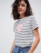 Heartbreak Im Not A Fan T Shirt In Stripe - Multi