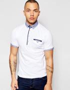 Dickens And Browne Houndstooth Polo - White