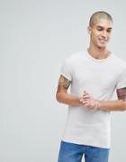 Asos Muscle Fit Crew Neck T-shirt With Roll Sleeve - Gray