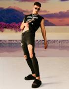 Asos Design Spray On Jeans With Power Stretch In Washed Black With Extreme Rips
