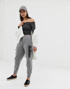 Hollister Boyfriend Joggers With Embroidered Logo - Gray