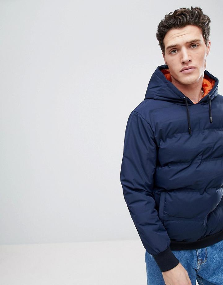 Native Youth Padded Hooded Jacket - Navy