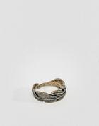 Icon Brand Feather Wrap Ring In Burnished Gold - Gold
