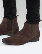 Frank Wright Chelsea Boots In Brown Suede - Brown