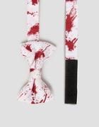 Ssdd Halloween Bow Tie With Blood Splatter - Red