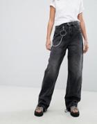 Cheap Monday 90s Wide Leg Fit Jean With Chain - Black