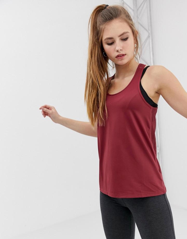 Asos 4505 Gym Mesh Back Tank - Red