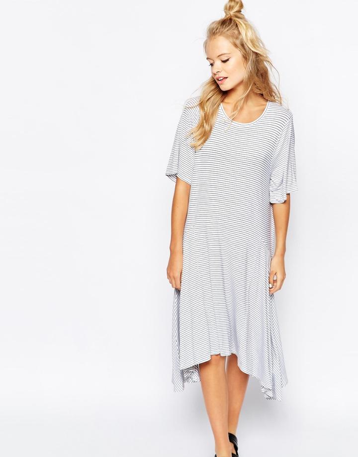 Monki Hanky Hem Stripe Dress - Multi