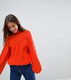 Vero Moda Petite Rib Detail Sweater - Red