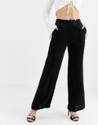 Unique21 Relaxed Wide Leg Trousers In Shimmer Co-ord-black