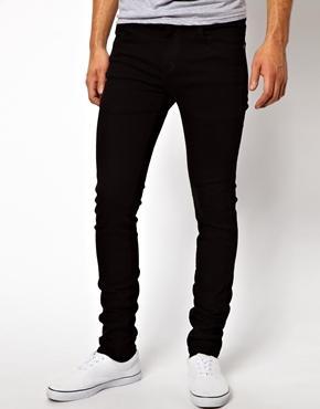 Dr Denim Snap Skinny Jeans In Black - Black