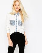 Asos Blouse With Cutwork Embroidery - Cream